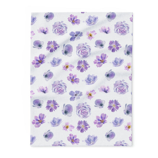 Purple Flowers Arctic Fleece Blanket