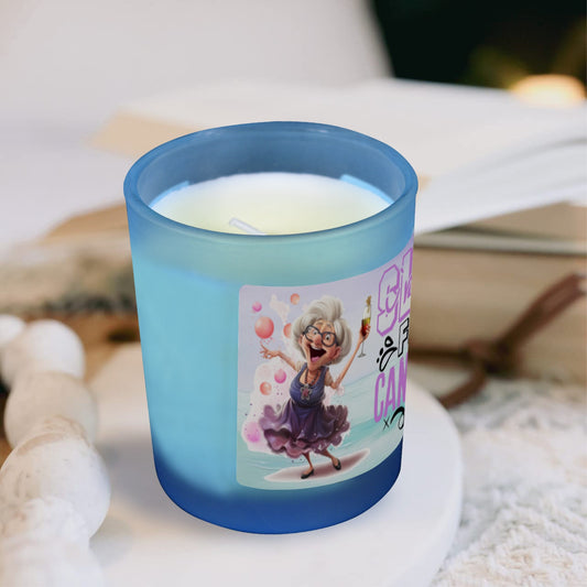 I'm a slut for candles Blue Glass Candle Cup (Wood Sage & Sea Salt)