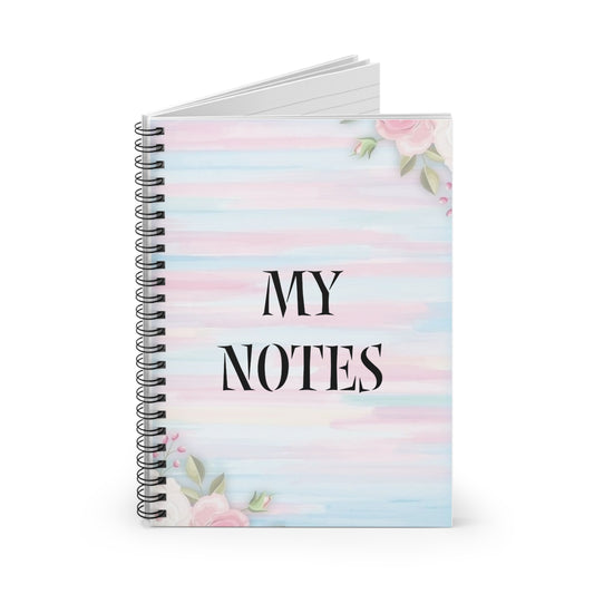 stripe flowers Spiral Notebook - Ruled Line