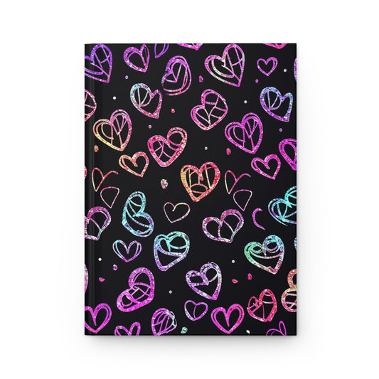 Neon Hearts Hardcover Journal Matte