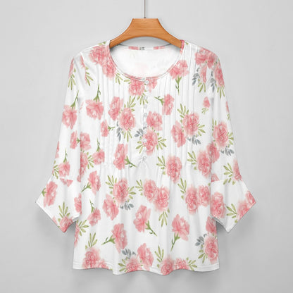 Blossom Chic Women's ruffled petal sleeve top