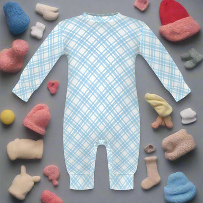 Baby Boy's Checkered Charm Romper!