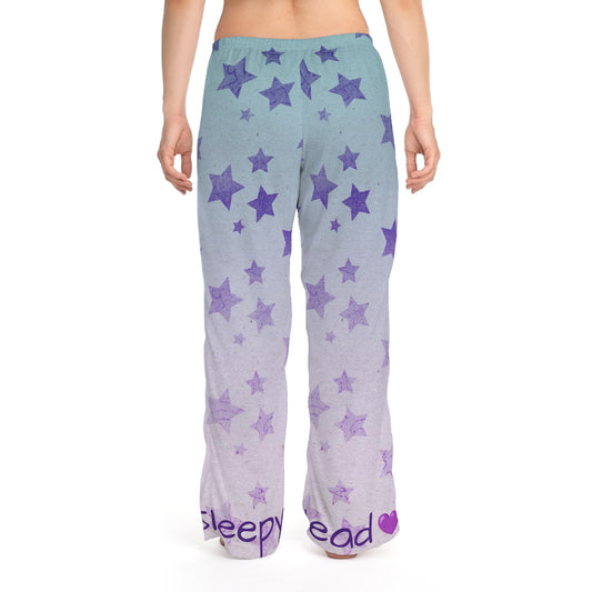 Sleepy Head Blue To Pink Ombre Star Women's Pyjama Pants (AOP)