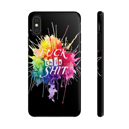 black fu*k this watercolour Tough Phone Cases