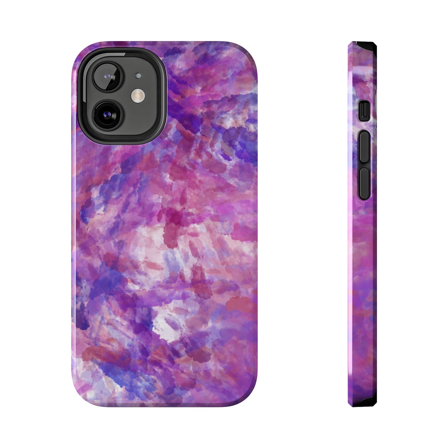 purple and pink watercolour Tough Phone Cases