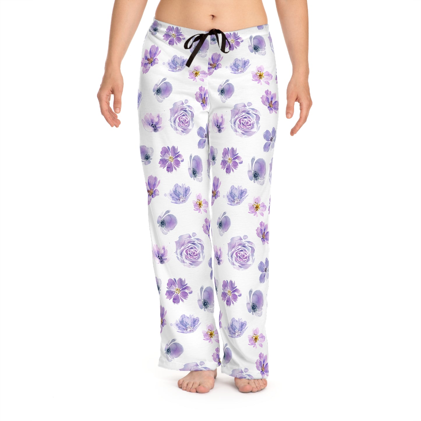 purple flowered for mum Women's Pajama Pants (AOP)