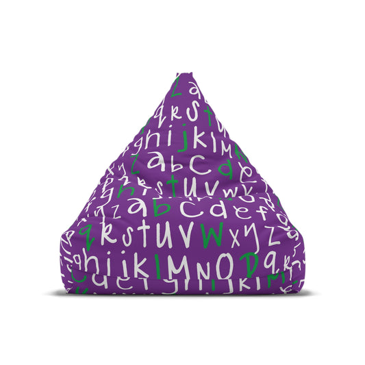 purple Letters Bean Bag Chair Cover