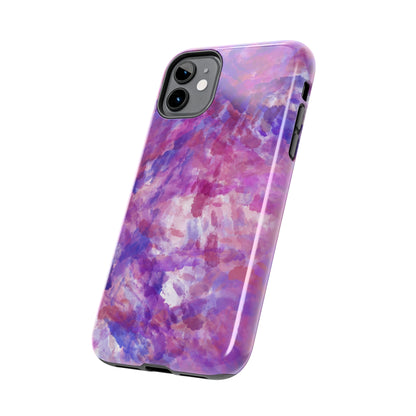 purple and pink watercolour Tough Phone Cases