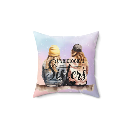 Spun Polyester Square Pillow SISTERS