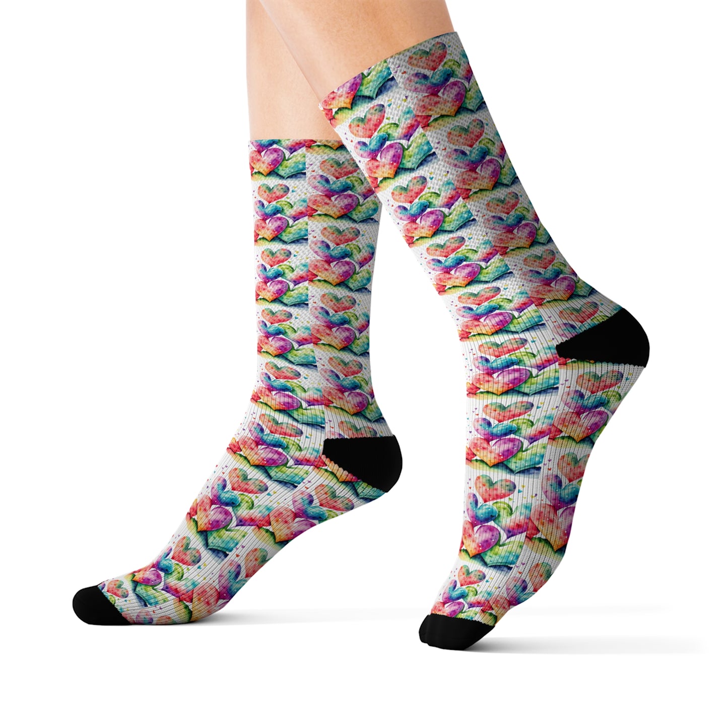 Watercolour Hearts Socks