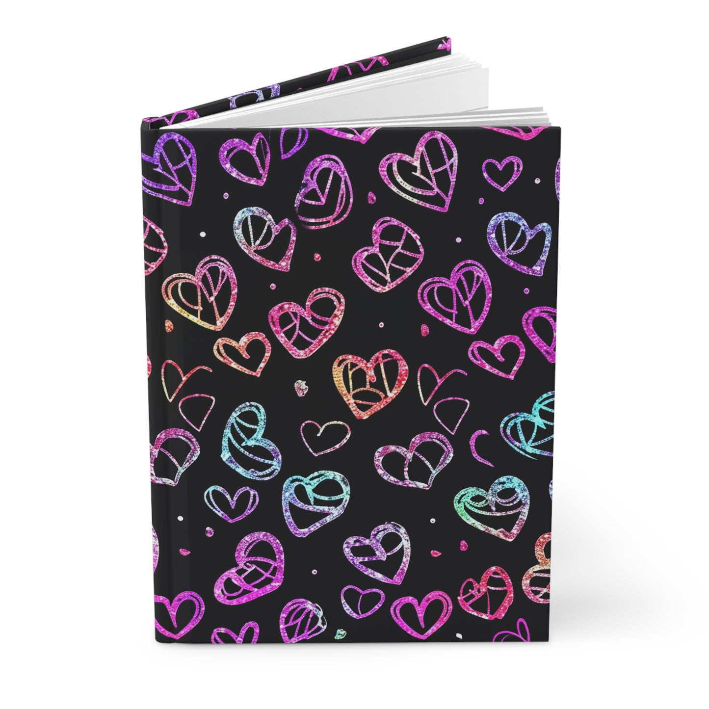 Neon Hearts Hardcover Journal Matte