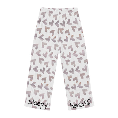 Sleepy head Valentine love heart Women's Pyjama Pants (AOP)