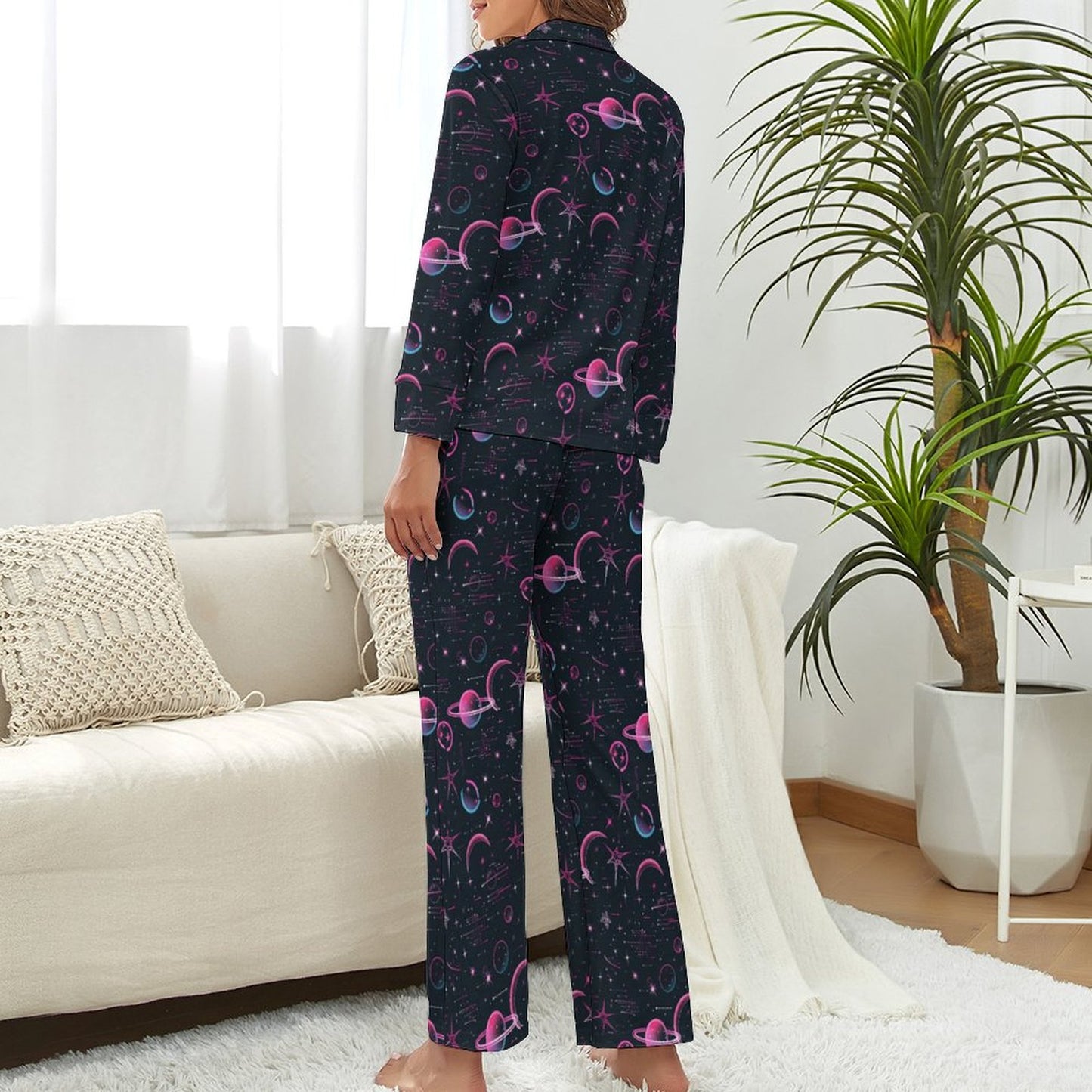 Crown Heart Women Long Pyjama Set