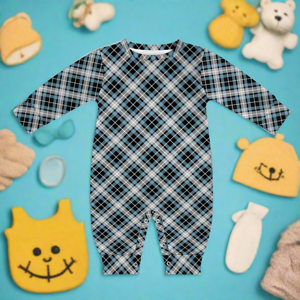 Baby Boy's Checkered Charm Romper!