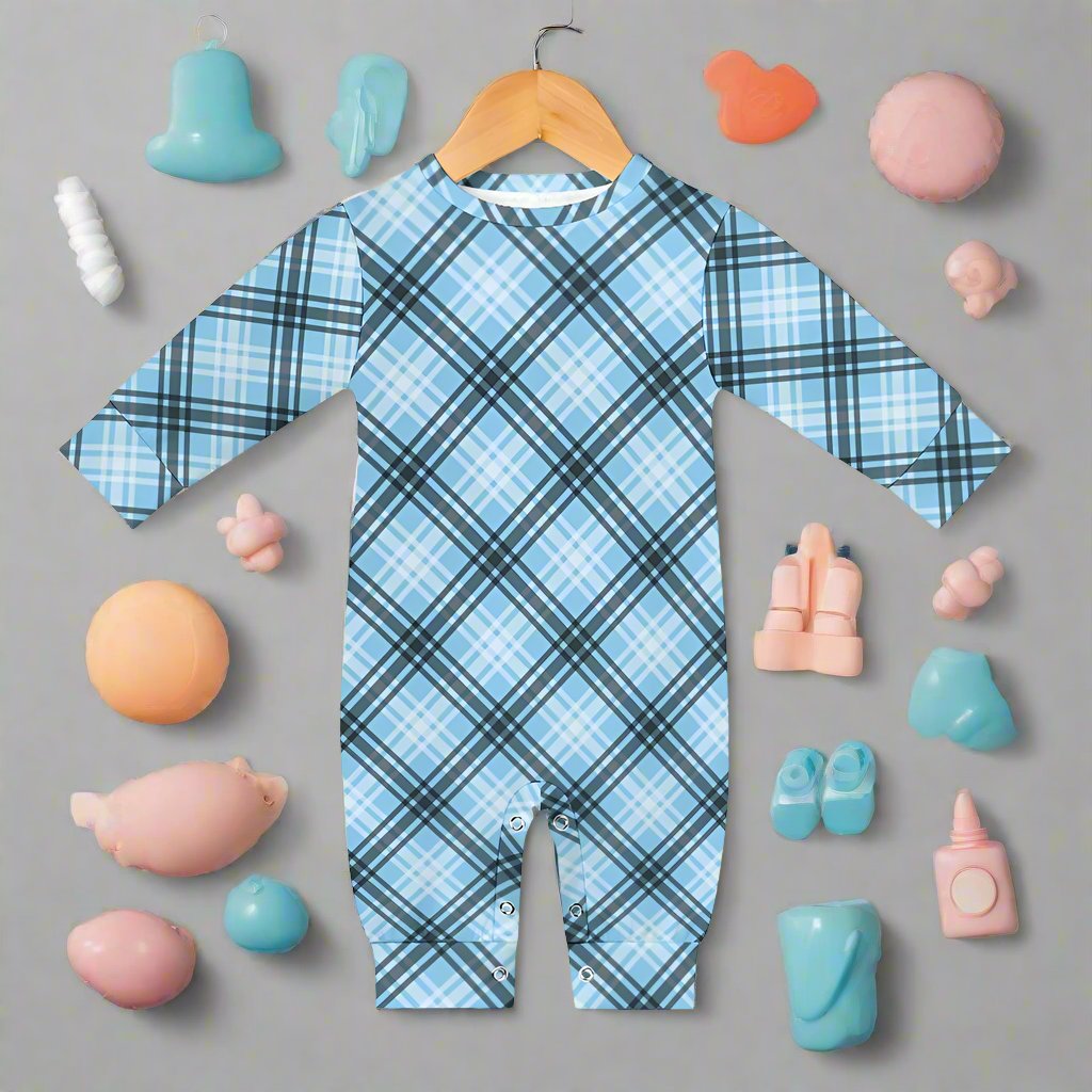 Baby Boy's Checkered Charm Romper!