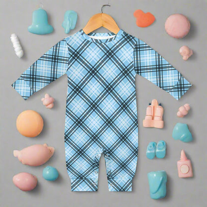 Baby Boy's Checkered Charm Romper!