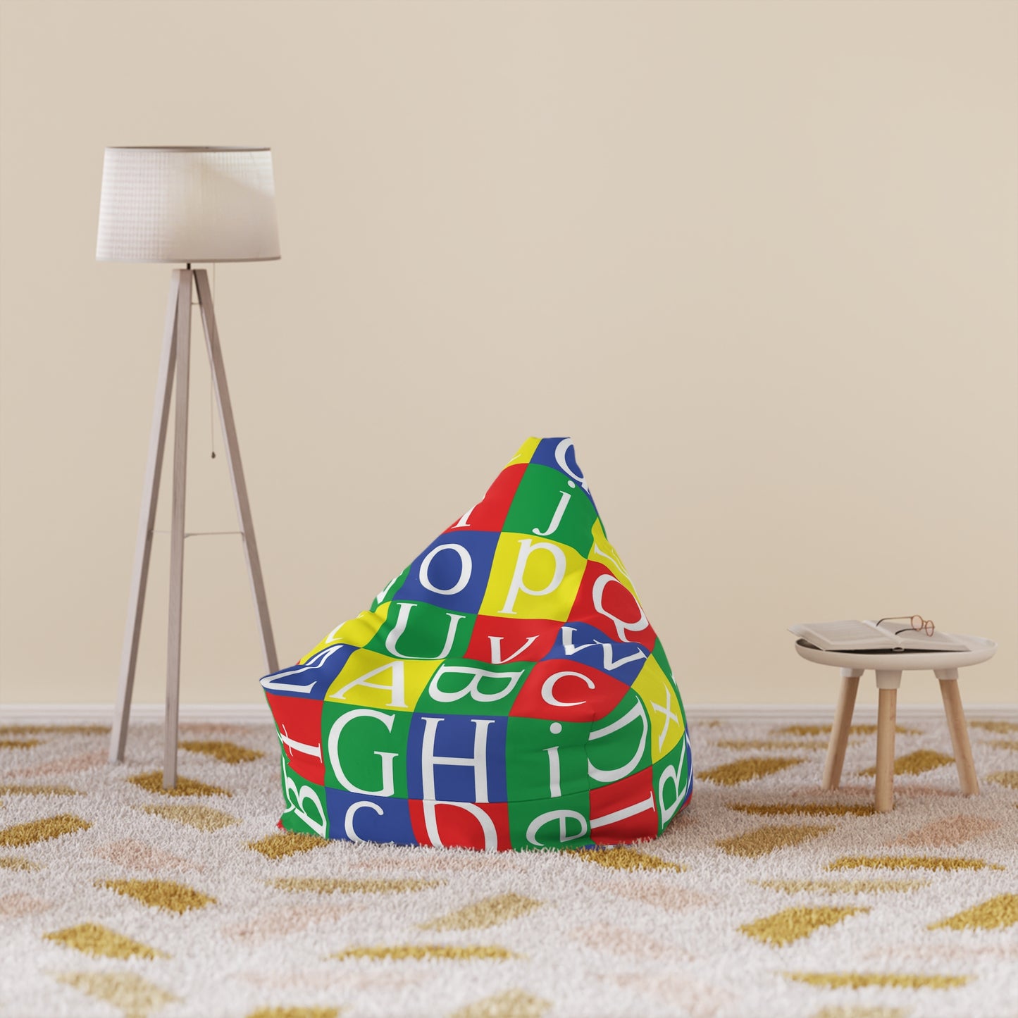 Colourful Letters Bean Bag Chair Cover