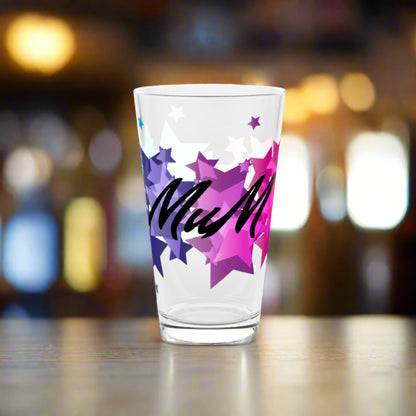 Mum Stars, Pint Glass, 16oz