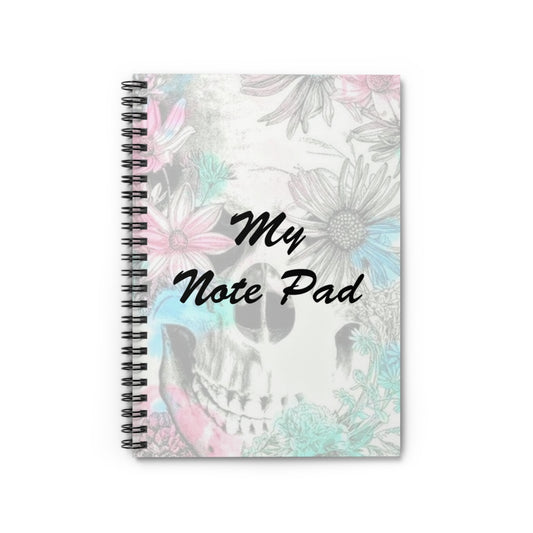skull with flowers Spiral Notebook - Ruled Line