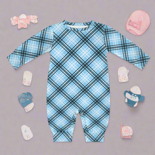 Baby Boy's Checkered Charm Romper!