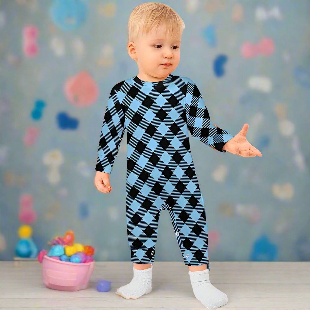 Baby Boy's Checkered Charm Romper!