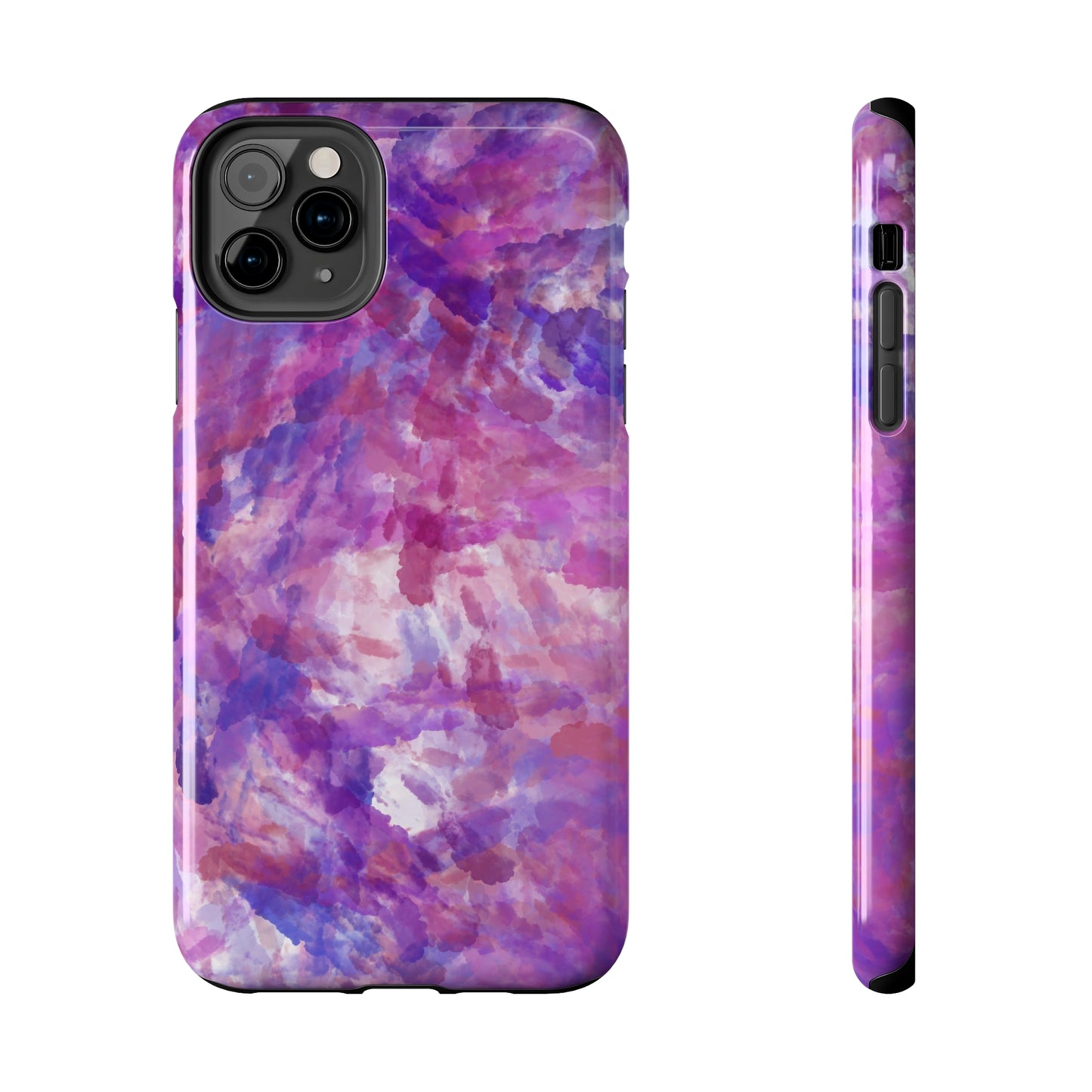 purple and pink watercolour Tough Phone Cases