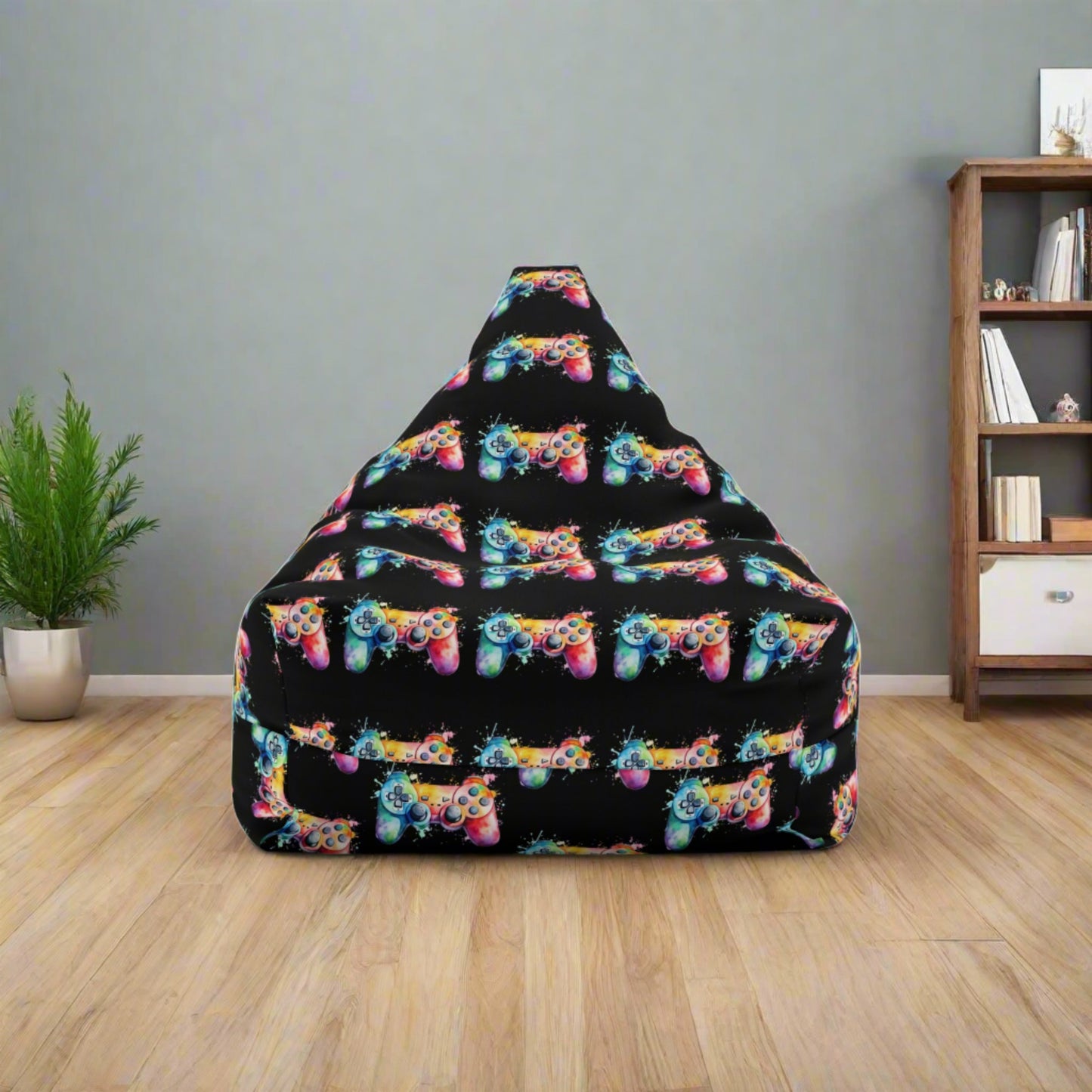 Black Control Bean Bag Chair Cover