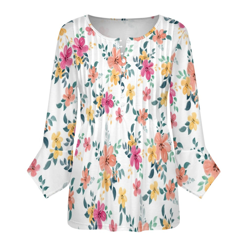 Blossom Chic Women's ruffled petal sleeve top