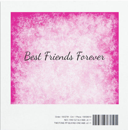 Pink one friend BFF Half Heart Necklace Set