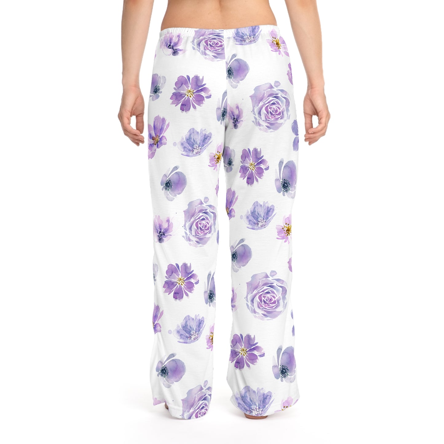 purple flowered for mum Women's Pajama Pants (AOP)