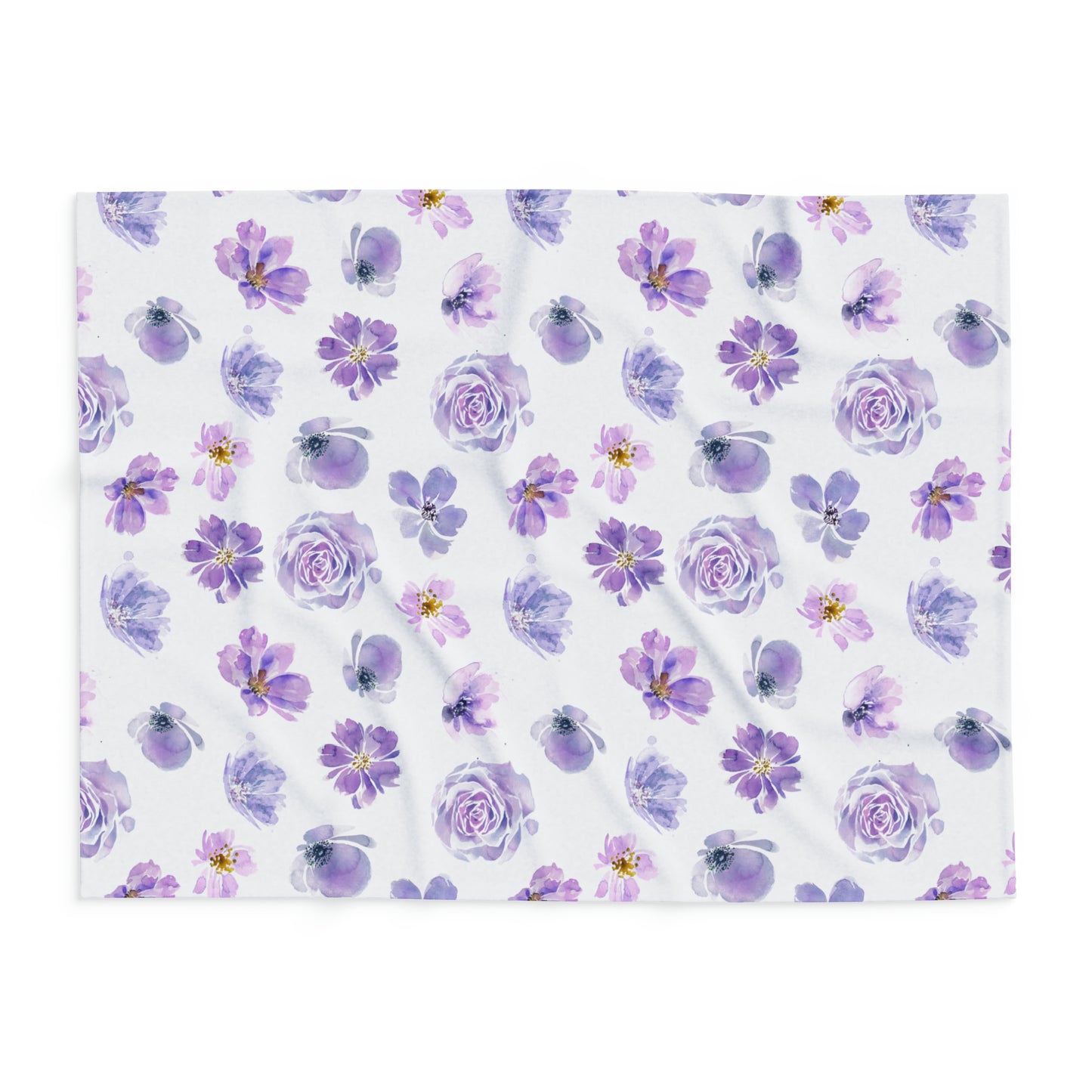 Purple Flowers Arctic Fleece Blanket