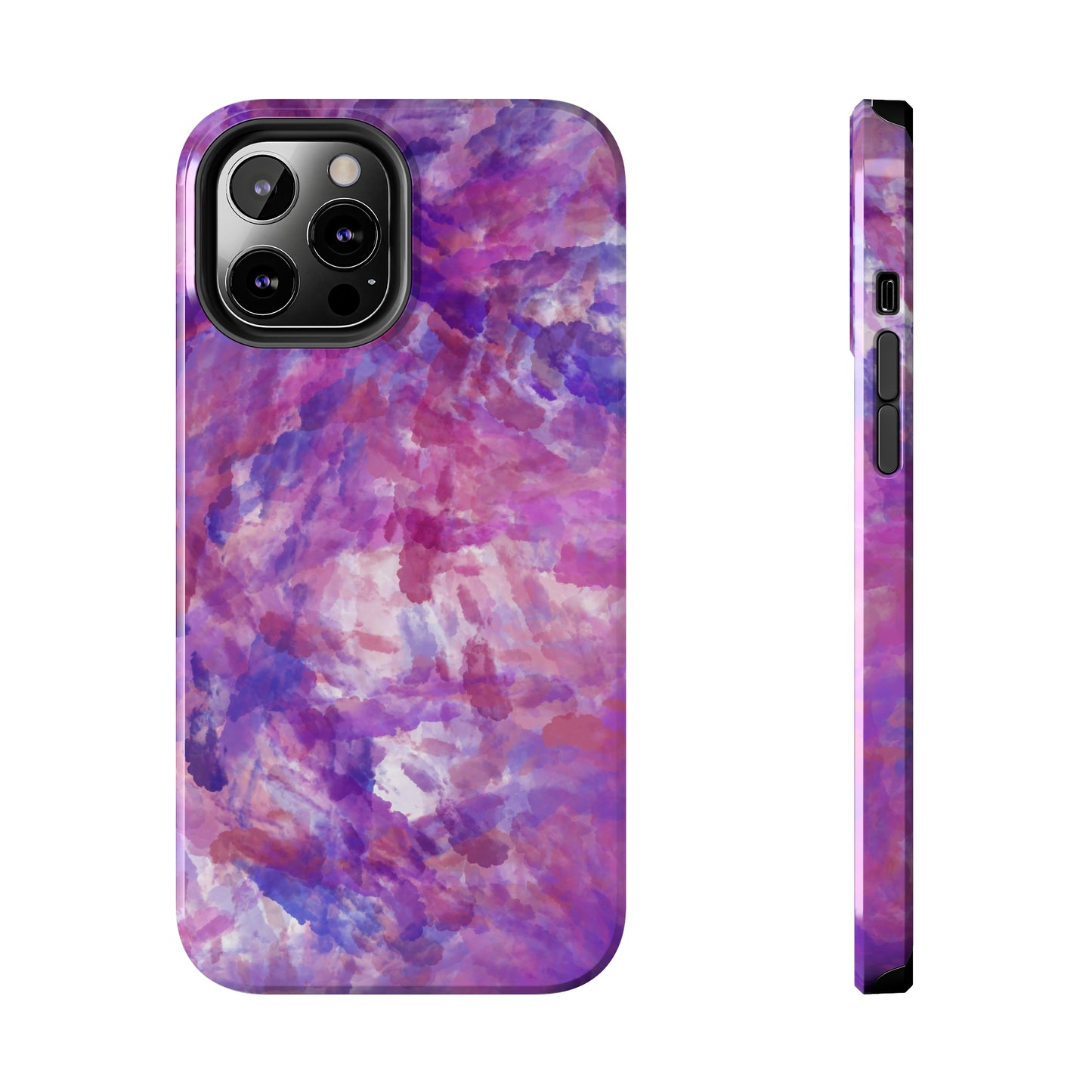 purple and pink watercolour Tough Phone Cases