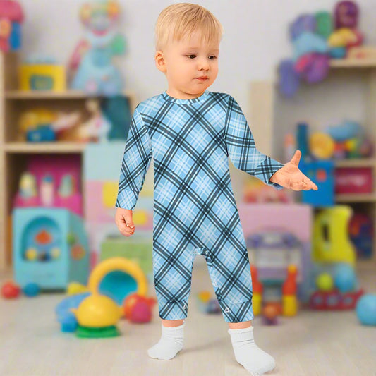 Baby Boy's Checkered Charm Romper!