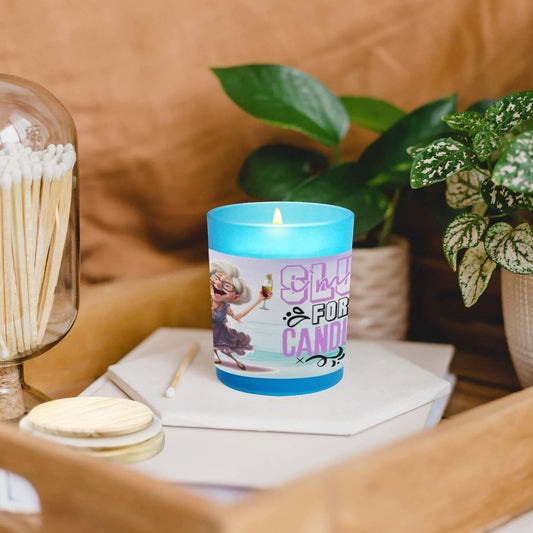 I'm a slut for candles Blue Glass Candle Cup (Wood Sage & Sea Salt)