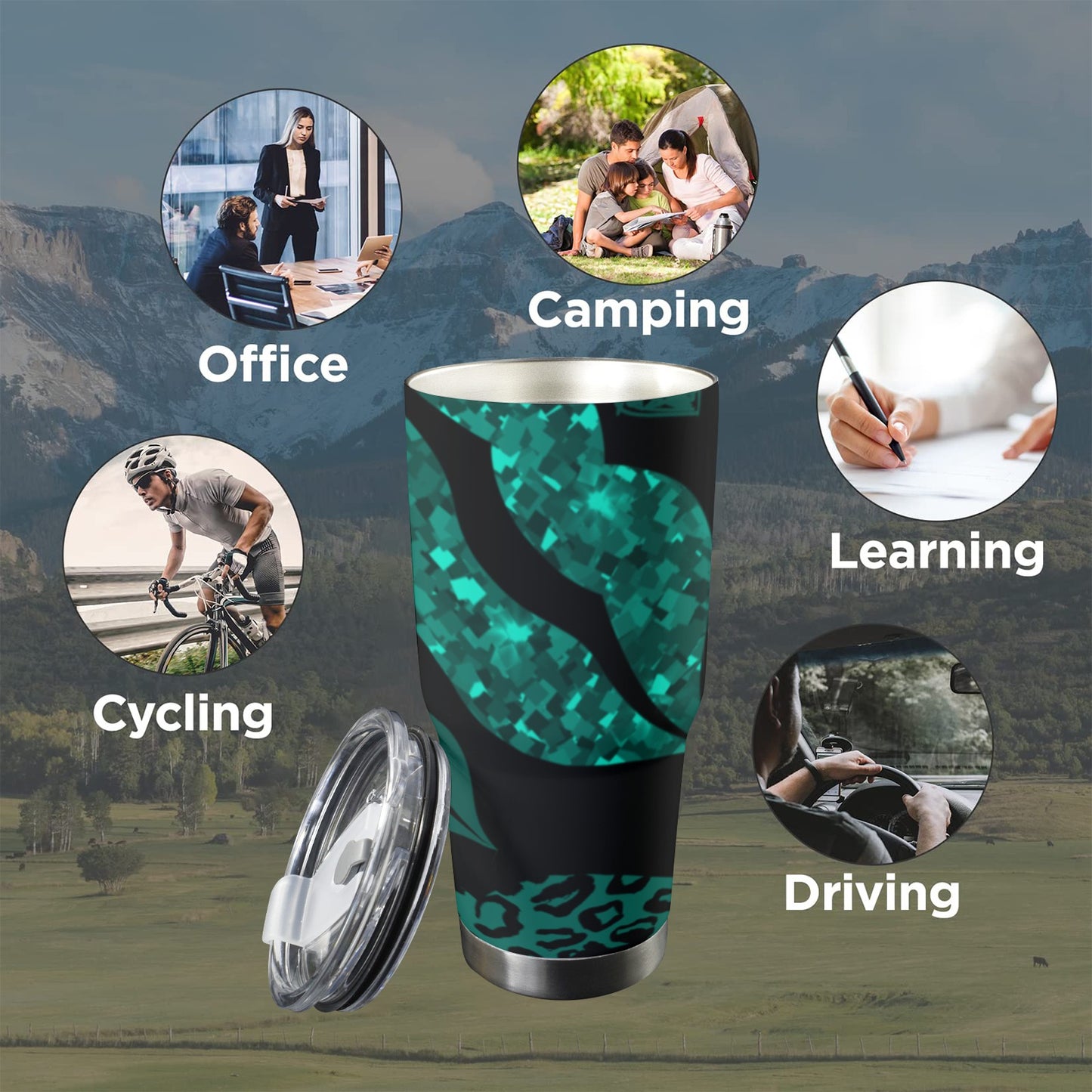 Green Lips Stainless Steel Tumbler 30oz