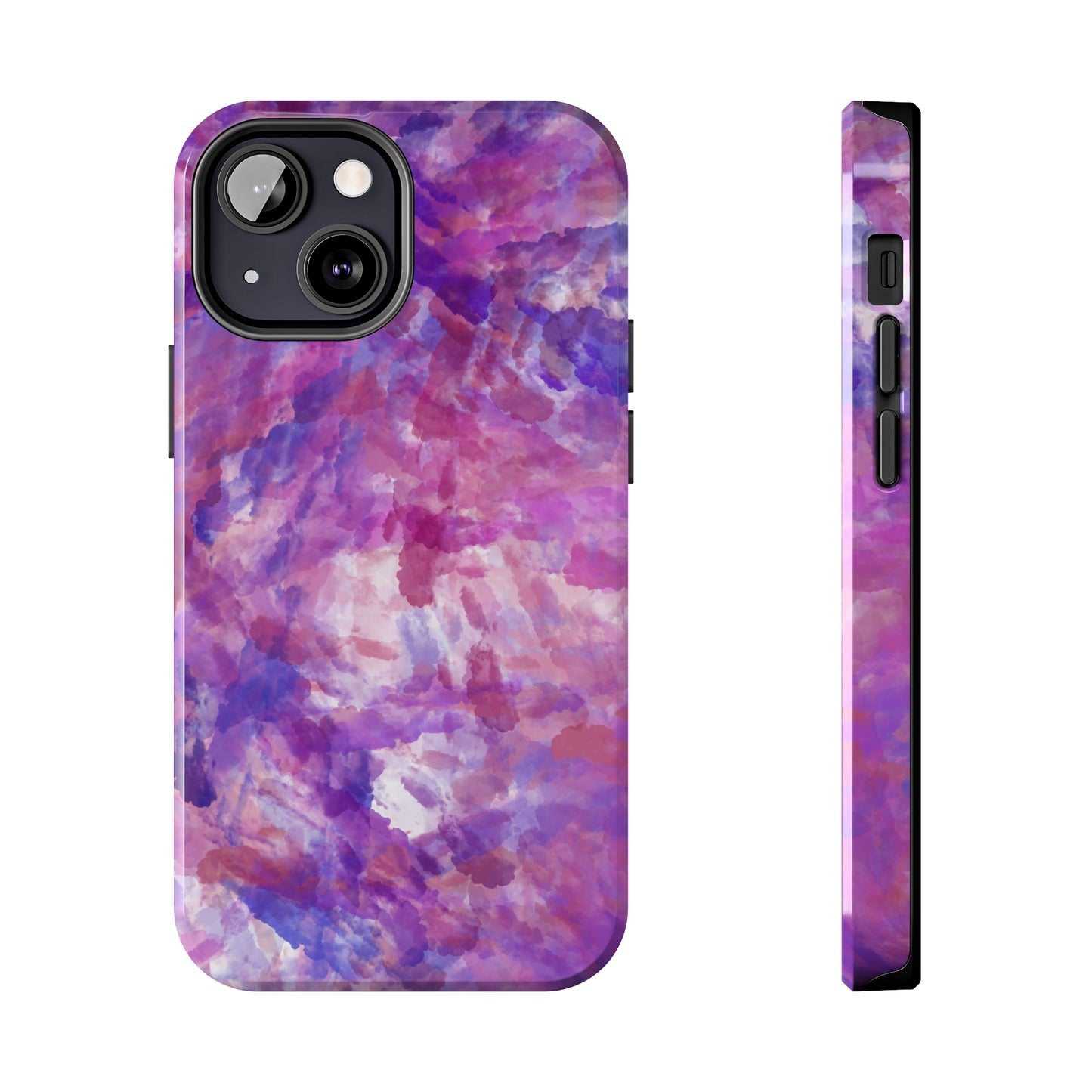 purple and pink watercolour Tough Phone Cases