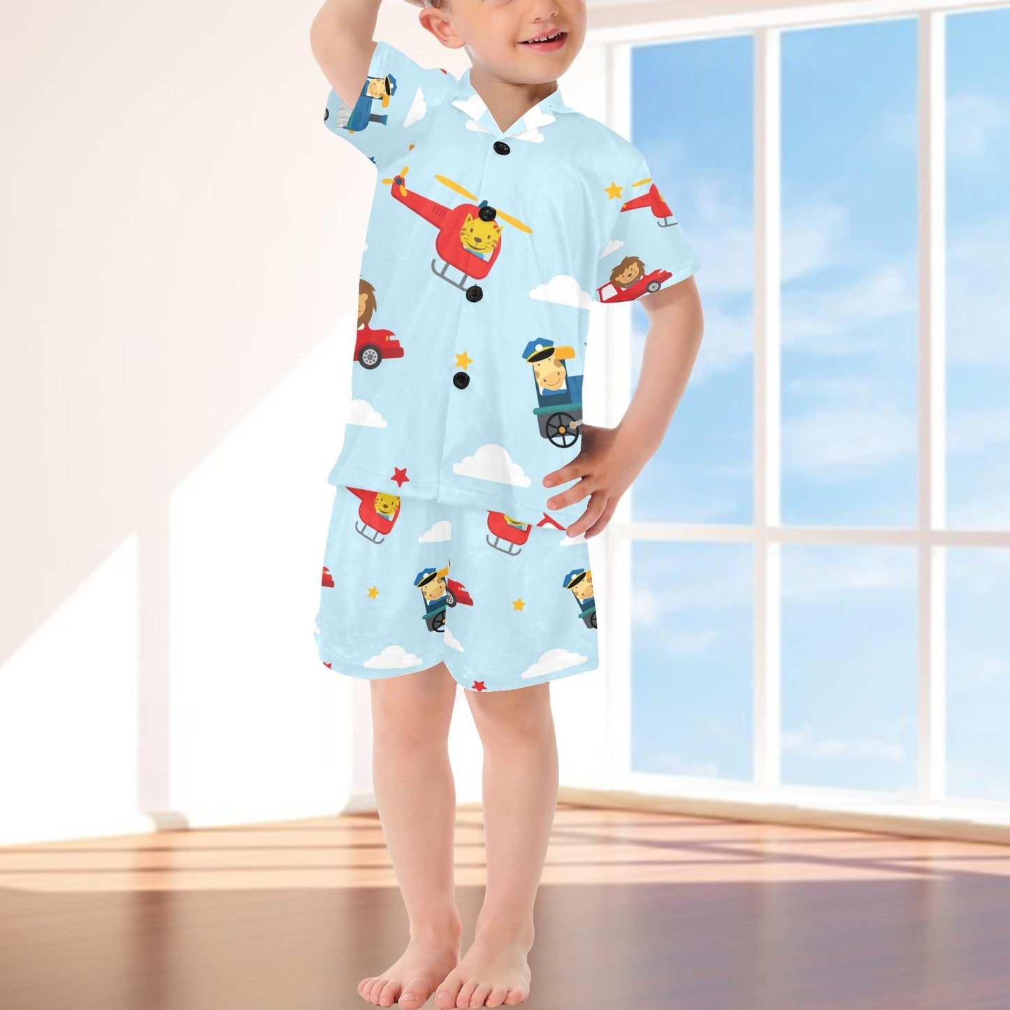 Boys' V-Neck Short Pajama Set