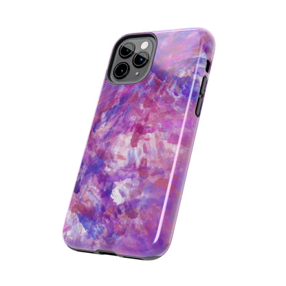 purple and pink watercolour Tough Phone Cases