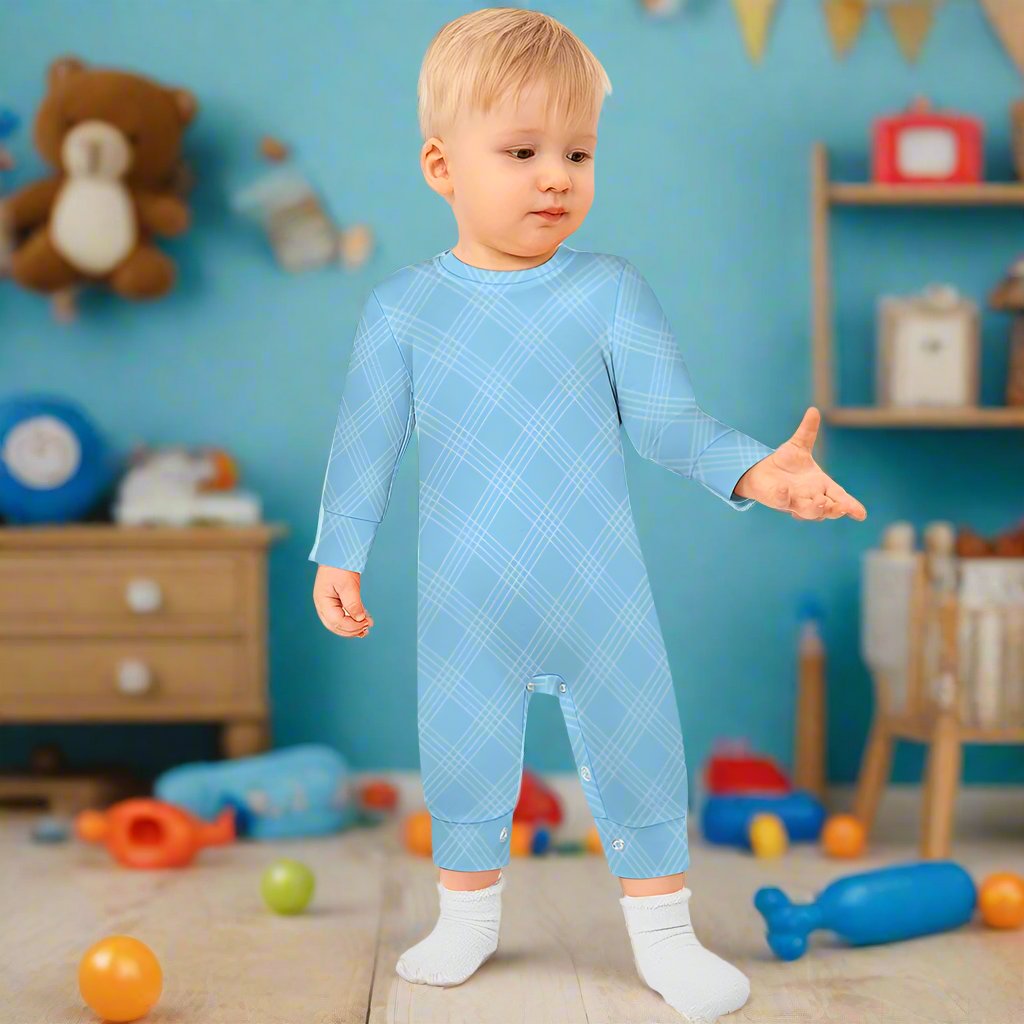 Baby Boy's Checkered Charm Romper!