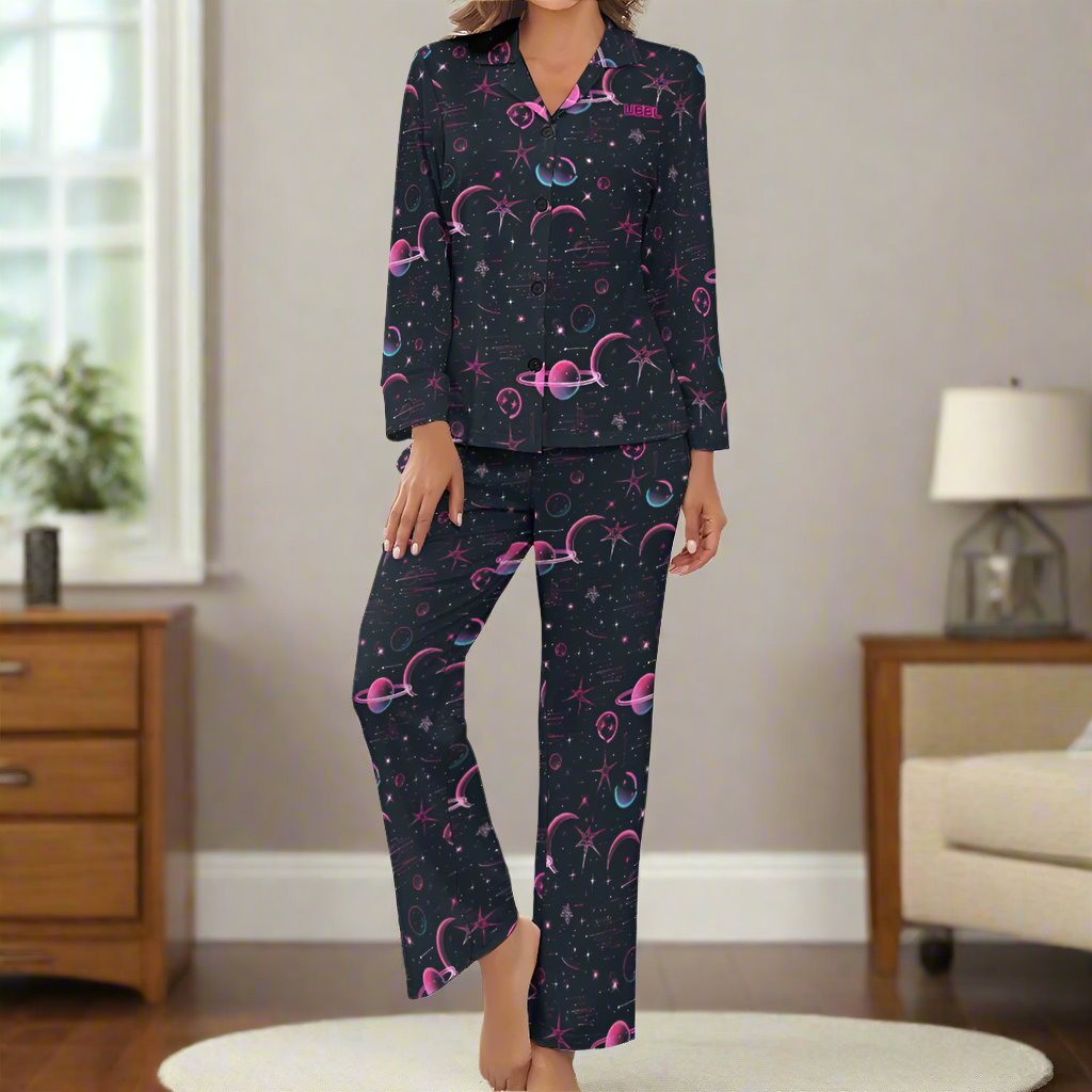 Crown Heart Women Long Pyjama Set