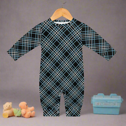 Baby Boy's Checkered Charm Romper!