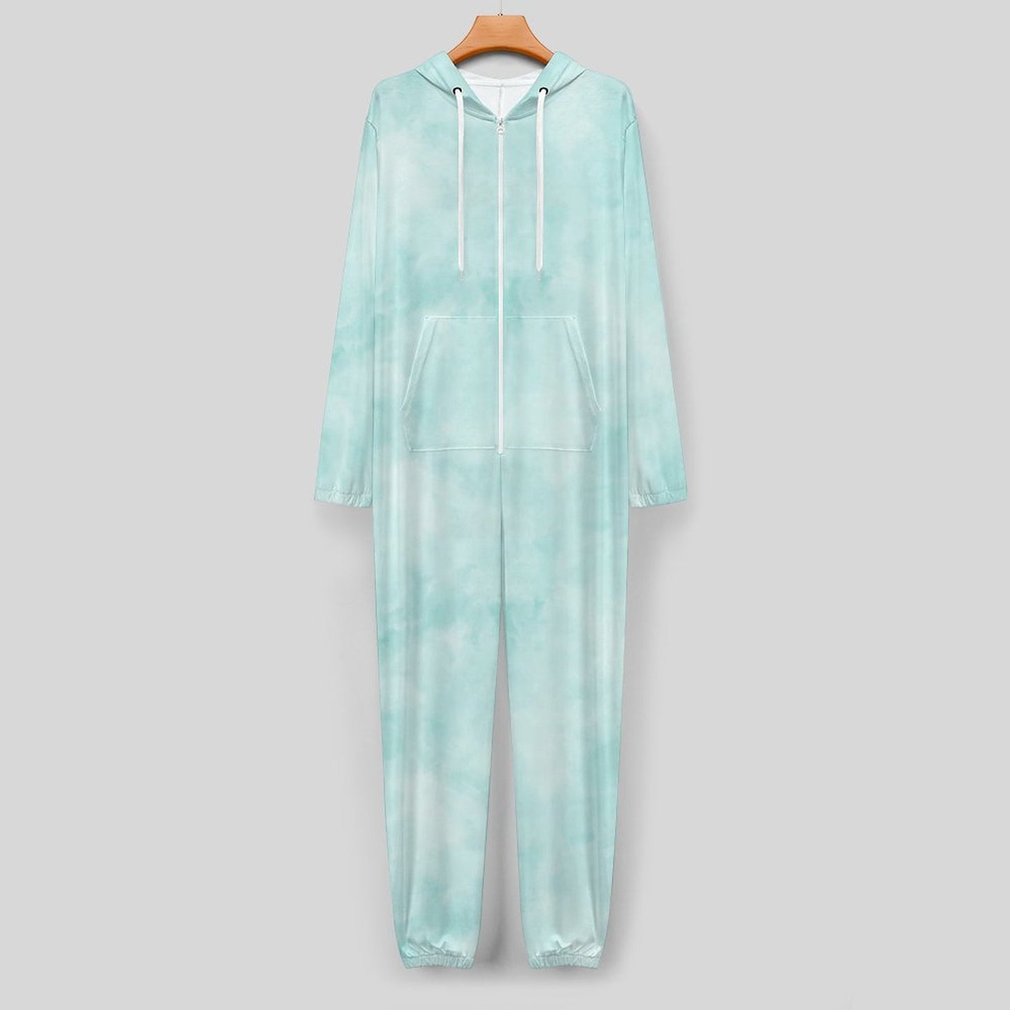 Blue Dream Tie-Dye One-Piece Zip-Up Hooded Loungewear