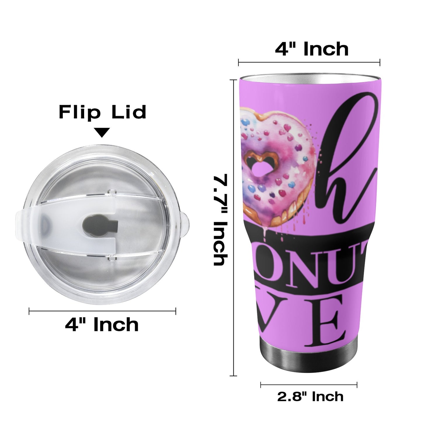 OH DONUT Stainless Steel Tumbler (30oz ）